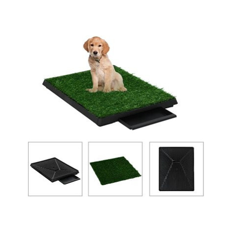 Shumee Toaleta pro psy s nádobou a umělou trávou zelená