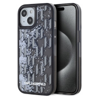 Karl Lagerfeld Liquid Glitter Monogram Gradient zadní kryt iPhone 15 černý