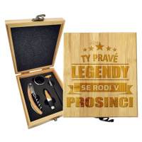 Sablio Dárková sada na víno Ty pravé legendy se rodí v prosinci: 147×168×49 mm