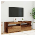 vidaXL TV stolek s LED old wood 120 x 35 x 40 cm kompozitní dřevo