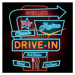 Ilustrace Classic Drive-In Theatre neon sign, JDawnInk, 40 × 40 cm