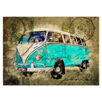 Ilustrace vw combi tosca, Lembayung senja studio, 40 × 30 cm