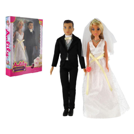 Panenka Anlily 2ks nevěsta a ženich plast 30cm v krabici 23x32x5cm Teddies