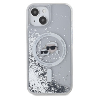 Zadní kryt Karl Lagerfeld Liquid Glitter Karl and Choupette Heads MagSafe pro Apple iPhone 15, t