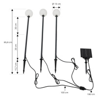 Lindby Lindby LED solární světlo Brindley, sada 3 kusů, sklo
