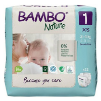 BAMBO Nature 1 Dětské plenkové kalhotky 2-4 kg 22 ks