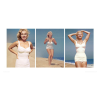 Umělecký tisk Marilyn Monroe - Beach Triptych, (100 x 50 cm)
