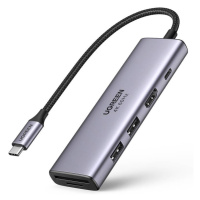 Adaptér 5v1 UGREEN CM511, rozbočovač USB-C na 2x USB,HDMI, USB-C, TF/SD (šedý)