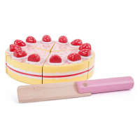 Bigjigs Toys Dřevěný krájecí dort s jahodami