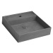 Sapho QUADRADO betonové umyvadlo včetně výpusti, 46x46cm, černý granit