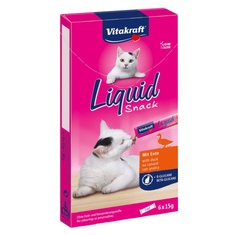Vitakraft Cat liquid Snack kachna a betaglukany 3 × 6 kusů