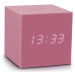 Růžový LED budík Gingko Gravity Cube