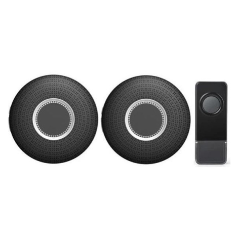 Geti SADA 2x Bezdrátový zvonek do zásuvky 230V 1xA23 IP55 černá 08820170