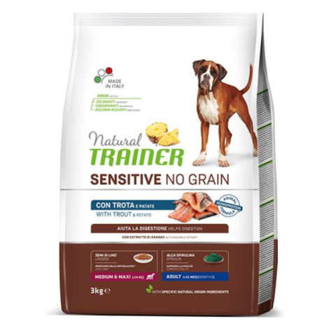 Natural Trainer No grain medium/maxi pstruh granule 3 kg