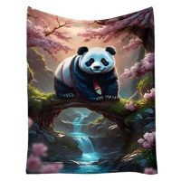 Excellent Mikroplyšová hřejivá deka 150 × 200 cm - Panda u vodopádů