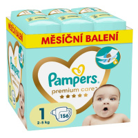 Pampers Premium Care Monthly Box vel. 1 2–5 kg dětské pleny 156 ks