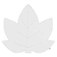 Cotton & Sweets Lněné prostírání javorový list bílá se stříbrem 37x37cm