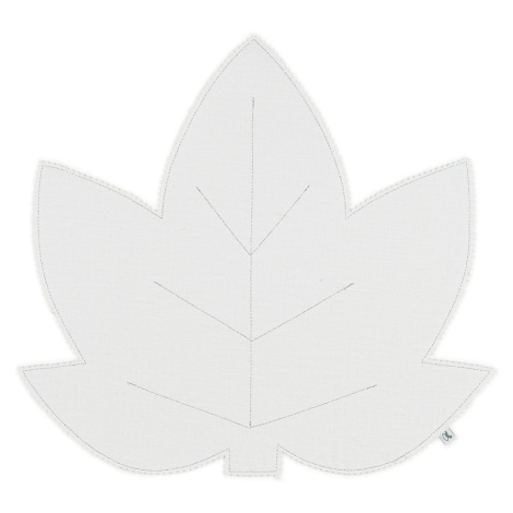 Cotton &amp; Sweets Lněné prostírání javorový list bílá se stříbrem 37x37cm
