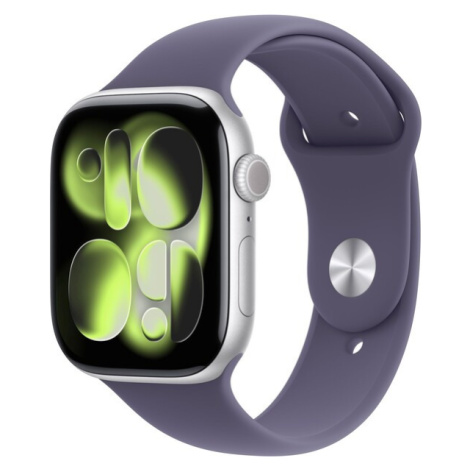 Apple Watch Series 11 (46mm) Stříbrný hliník s mlžně fialovým sportovním řemínkem M/L