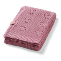 Růžová bambusová pletená deka
