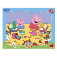 Puzzle 12 Peppa Pig si hraje deskové tvary