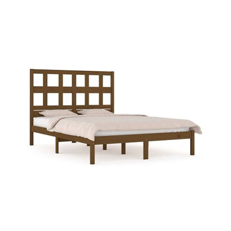 Rám postele medově hnědý masivní borovice 140 × 200 cm, 3104481 SHUMEE