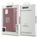 DKNY PU Leather Stack Logo Wrist Strap kryt iPhone 15 růžový