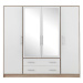 Šatní skříň Smart SR1 Dveře: Dub sonoma / Bílá, Varianta: Bez zrcadla