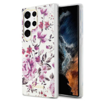 Guess GUHCS23LHCFWST hard silikonové pouzdro Samsung Galaxy S23 ULTRA 5G white Flower Collection