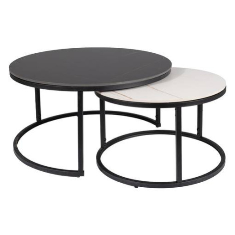 Konferenční stolek FIRRONTI černý mramor/bílý mramor