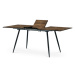 Jídelní stůl, 140+40x80x76 cm, MDF deska, dýha v imitaci staré dřevo, kov, černý lak