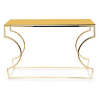 Konzolový stolek KINZU jantarová/zlatá