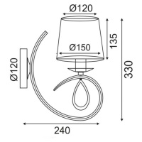 ACA Lighting Textile nástěnné svítidlo TNK81490CG1W