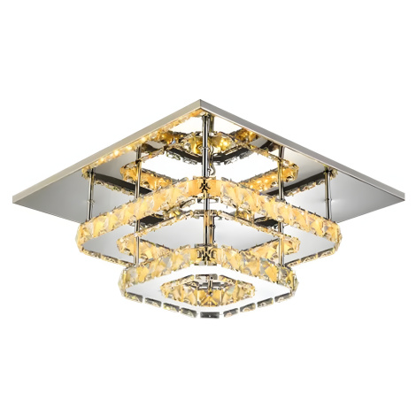 Toolight Křišťálová stropní lampa Plafond LED 24W čtvercová APP410-C Varianta: Neutrální 4000K