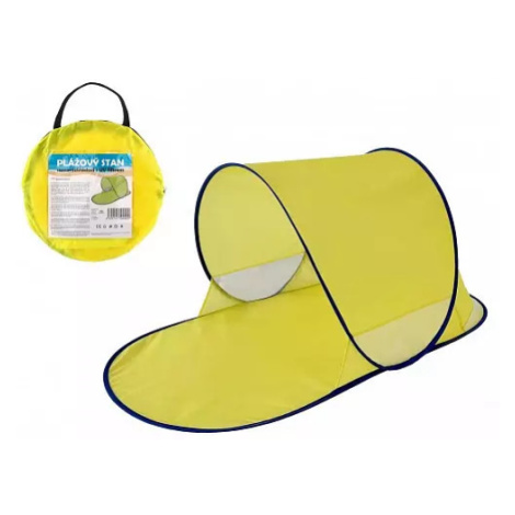 Stan plážový s UV filtrem 140x70x62cm samorozkládací polyester/kov ovál žlutý v látkové tašce Teddies