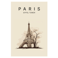 Ilustrace Paris Eiffel Tower, Caz Reason, 26.7 × 40 cm