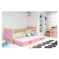 Dětská postel s výsuvnou postelí RICO 190x80 cm Borovice Ružové