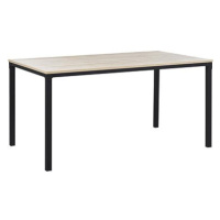 Černý jídelní stůl 150 x 90 cm se světlým dřevem HOCKLEY, 249559