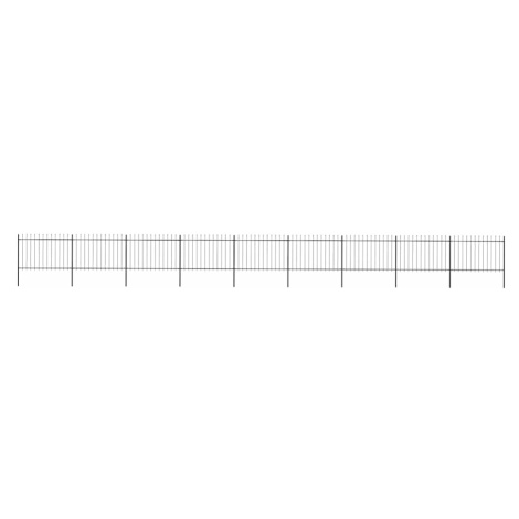 vidaXL Zahradní plot s kopím nahoře ocelový 1603,5 x 120 cm černý