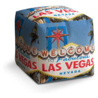 Sablio Taburet Cube Welcome to Las Vegas: 40x40x40 cm