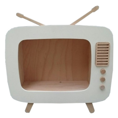 Česká výroba Polička retro televize barva: Bílá