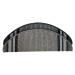 Vopi koberce Nášlapy na schody Gandia šedý půlkruh, samolepící - 24x65 půlkruh (rozměr včetně oh