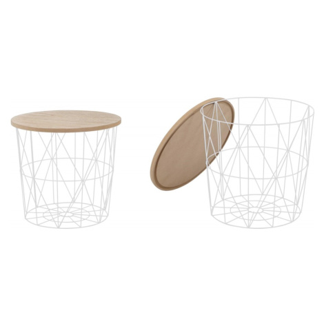 HALMAR Odkládací stolek Marfel přírodní dřevo/bílá