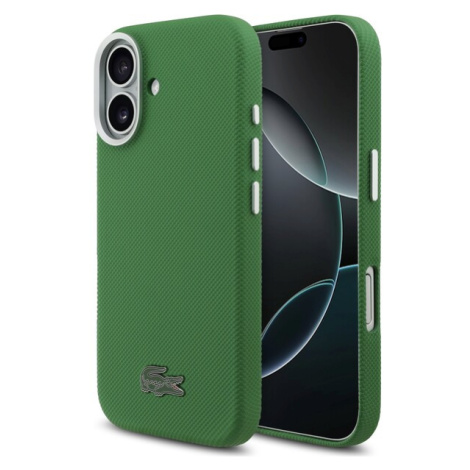 Lacoste Iconic Petit Pique Metal Logo MagSafe kryt iPhone 17 zelený