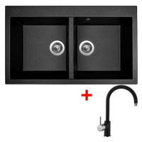 Sinks Amanda 860 Duo Metalblack + Vitalia GR