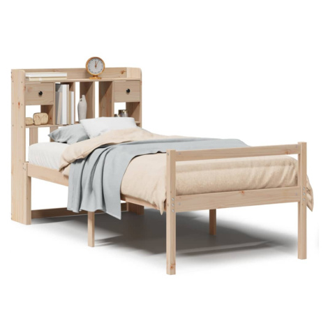 vidaXL Postel s knihovnou bez matrace 90 x 190 cm masivní borovice