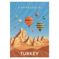 Ilustrace Cappadocia hot air balloon flight. Travel, Rinat Khairitdinov, (26.7 x 40 cm)