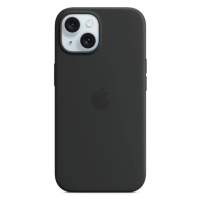 Kryt Apple iPhone 15+ Silicone Case with MS - Black