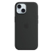 Kryt Apple iPhone 15+ Silicone Case with MS - Black