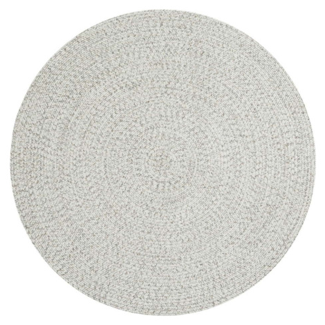 Bílý/béžový kulatý venkovní koberec ø 200 cm - NORTHRUGS